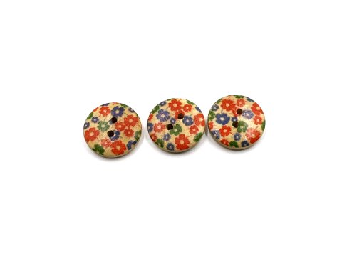 Floral Wood Button