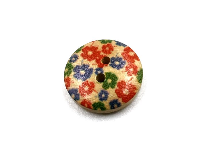 Floral Wood Button