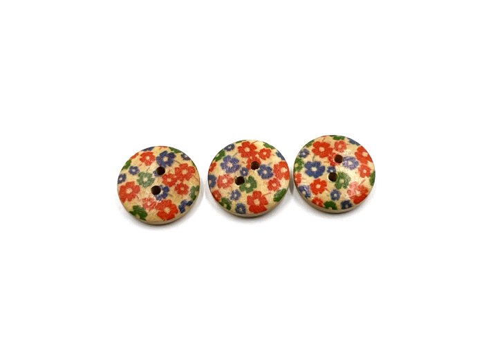 Floral Wood Button