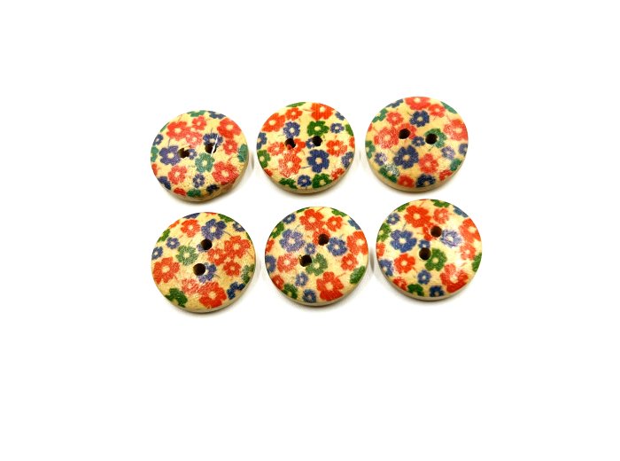 Floral Wood Button