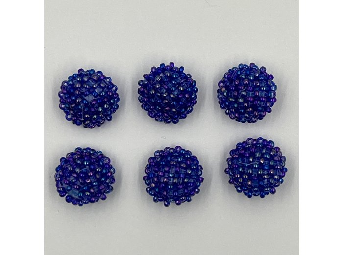 Blue Beaded Button